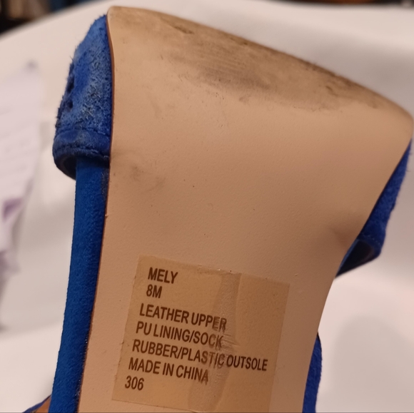 Pre-owned Steve Madden Mely Heel Sandals Size 8m M Cobalt Suede Stiletto Caged - Picture 6 of 6